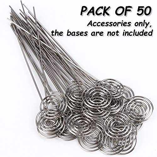 H&W 50Pcs 4.7''L Ring Loop Round Shape Diy Craft Wire Clip Table Card Holders Note Photo Picture Memo Holder Metal Clamp For Party Birthday Office Diy Cake Topper(We5-D1) #TOP3