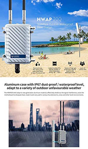 Kuwfi Outdoor Wifi Access Point, High Performance 2.4G 300Mbps Waterproof Outdoor Base Station With 2 Antennas Support Wireless Ap/Gateway/Wifi Repeater/Bridge/Wisp #TOP4