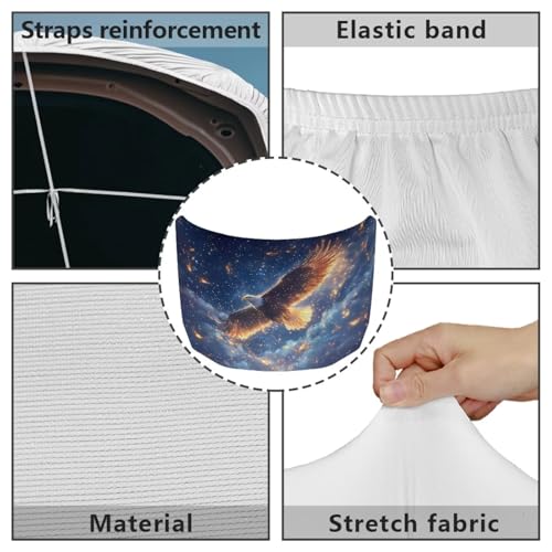 Image of Galaxy Eagle Car Hood Cover Polyester Elastic Fabrics Can be Washed Suitable for Large SUV and Pickup Trucks