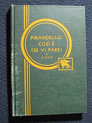 Così È (Se Vi Pare): Parabola in Tre Atti B000GLY16W Book Cover