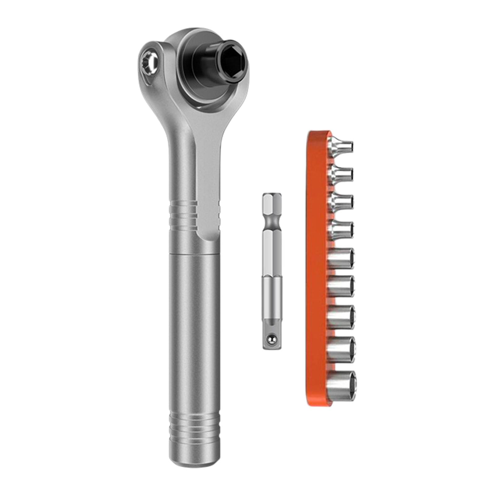 Kaccde Wrench Socket Ratcheting Wrench Set With Flexible 180°Swivel Head And Quick Forward And Reverse For Tight Space Auto Repair Handle Tool