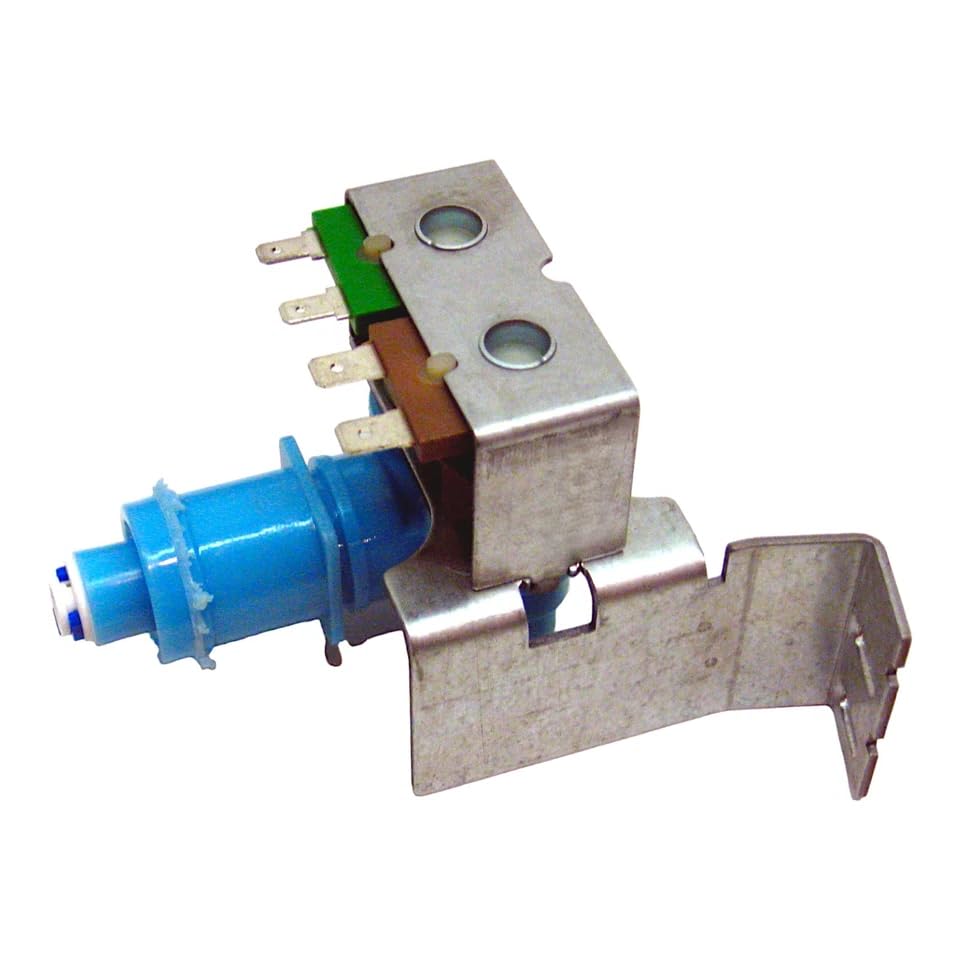 Side view of the water inlet valve showing electrical terminals