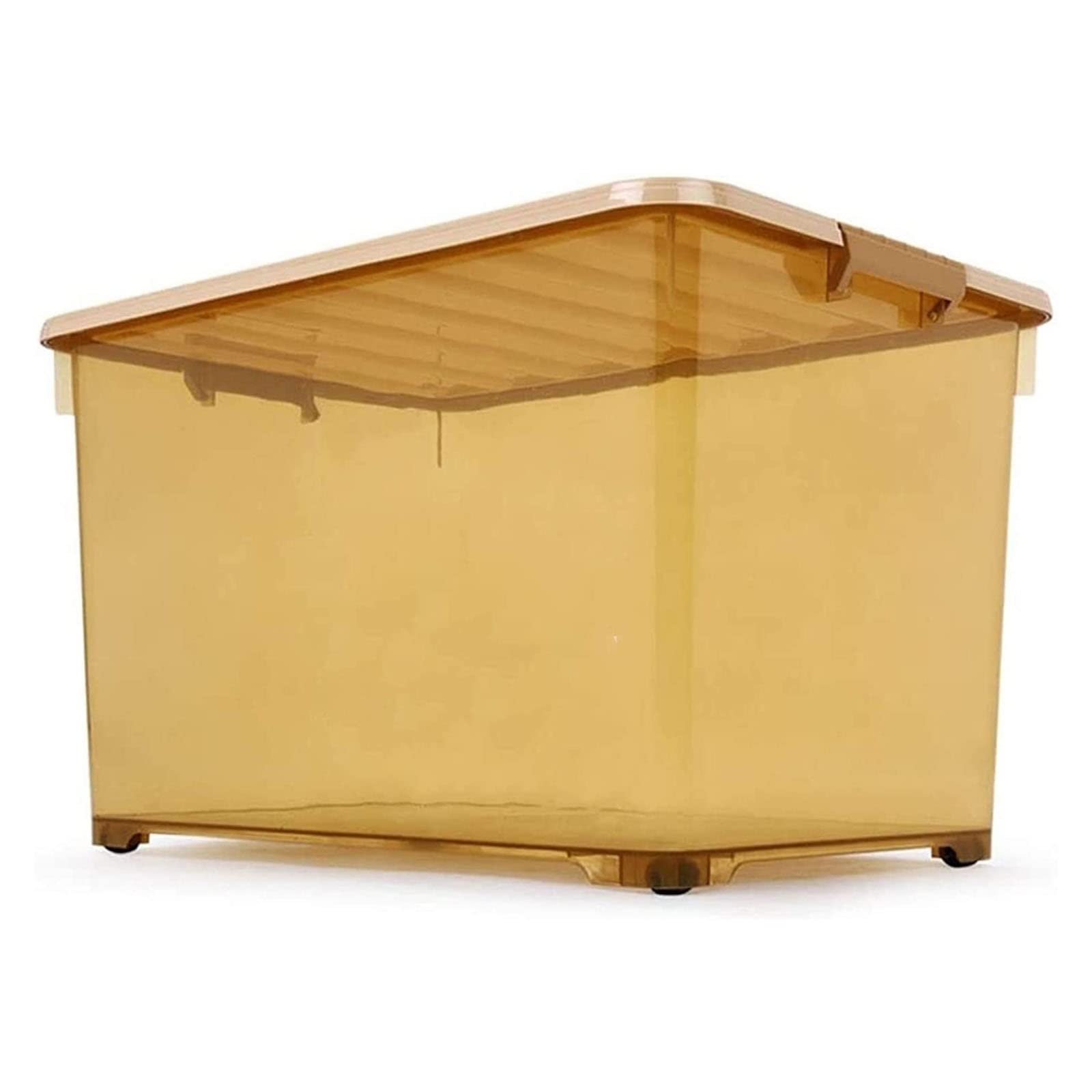 HHTD Transparent Storage Box With Lid,25 Liters Light And Strong Transparent Plastic Large Sealed Tight Storage Box With Handle Storage Box(Green, Pink, Yellow)