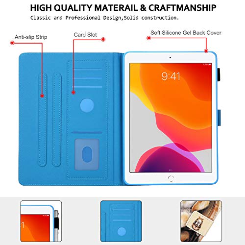 Smart Cover For 10.2-Inch Ipad 7Th/8Th/9Th Generation & 10.5" Ipad Air/Pro, Techcircle Cute Animal Design Pu Leather Folio Stand Magnetic Flip Case With Card Slots & Pencil Loop Holder, Cute Puppy #TOP4