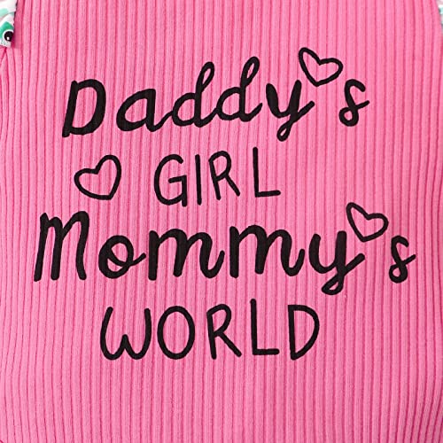 Amawmw Newborn Baby Girl Clothes Outfit Short Sleeve Ruffle Romper Dinosaur Prints Pants Headband Set (Rose, 3-6 Months) #TOP4