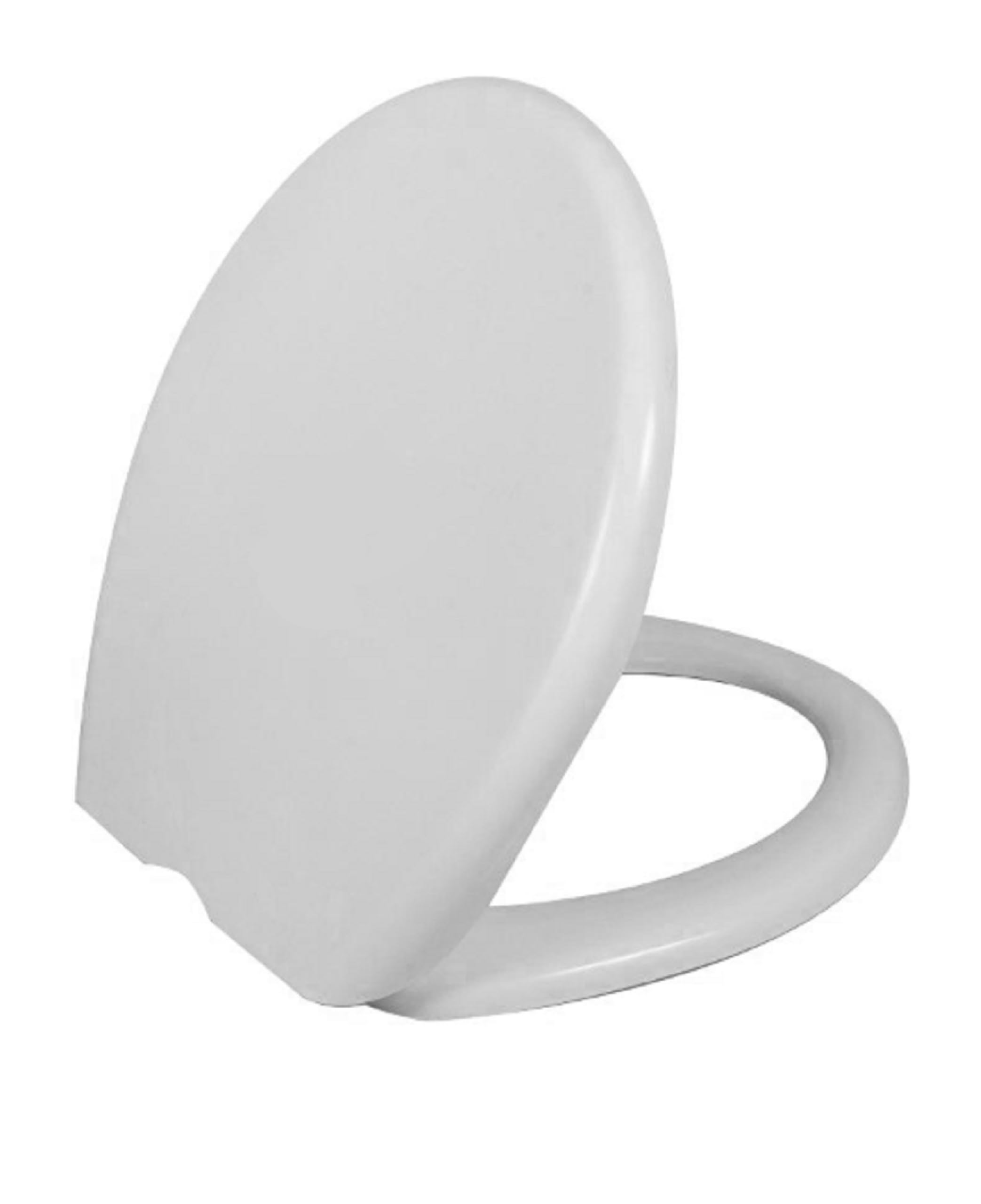 Crotomak® European D-Shaped Commode Polypropylene Plastic Italica Toilet Seat Cover (White)
