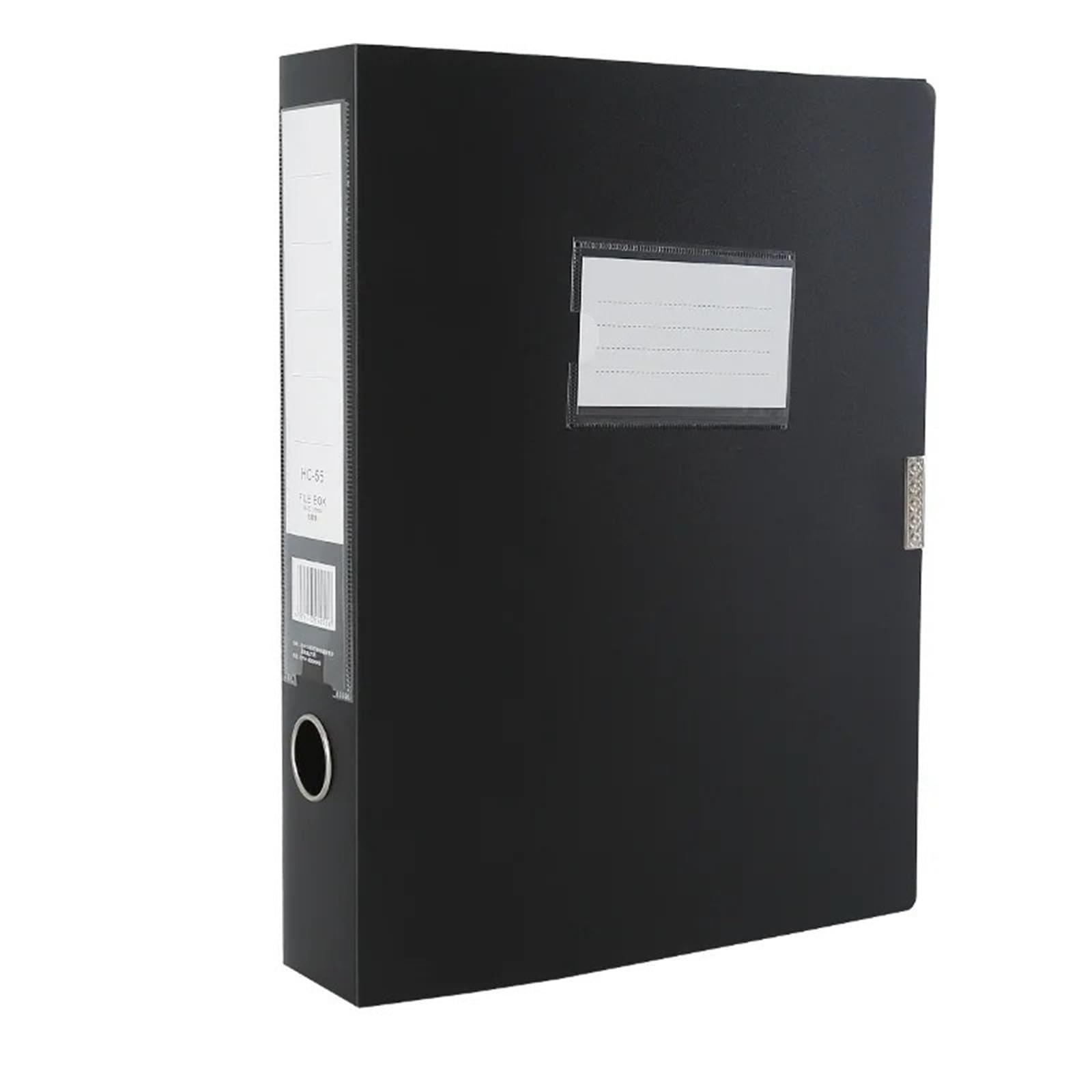 Carpeta Box Carpeta de archivos A4, caja de almacenamiento de papel gruesa de plástico multifuncional, color negro y azul, contrato Para Almacenar Documentos(Black-2cm)