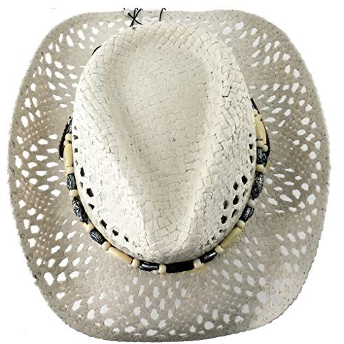 Image of SILVERFEVER Straw Cowboy Hat Cowgirl Hats Men Women Sun Hat Sombreros Vagueros Classic Western Accents Sombreros