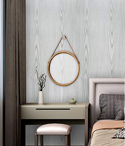 Wood Grain Wallpaper Self Adhesive Gray and White Wood Peel and Stick Wallpaper 17.7”x118\"Wood Grain Texture Stick and Peel for Furniture Decorative Wall Desktop Removable Waterproof Vinyl Shelf Paper - Thumbnail 2