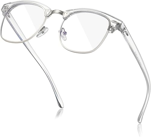MASDUN Gafas de bloqueo de luz azul vintage para hombre y mujer a la moda sin borde transparentes para computadorajuegosgafas a la moda