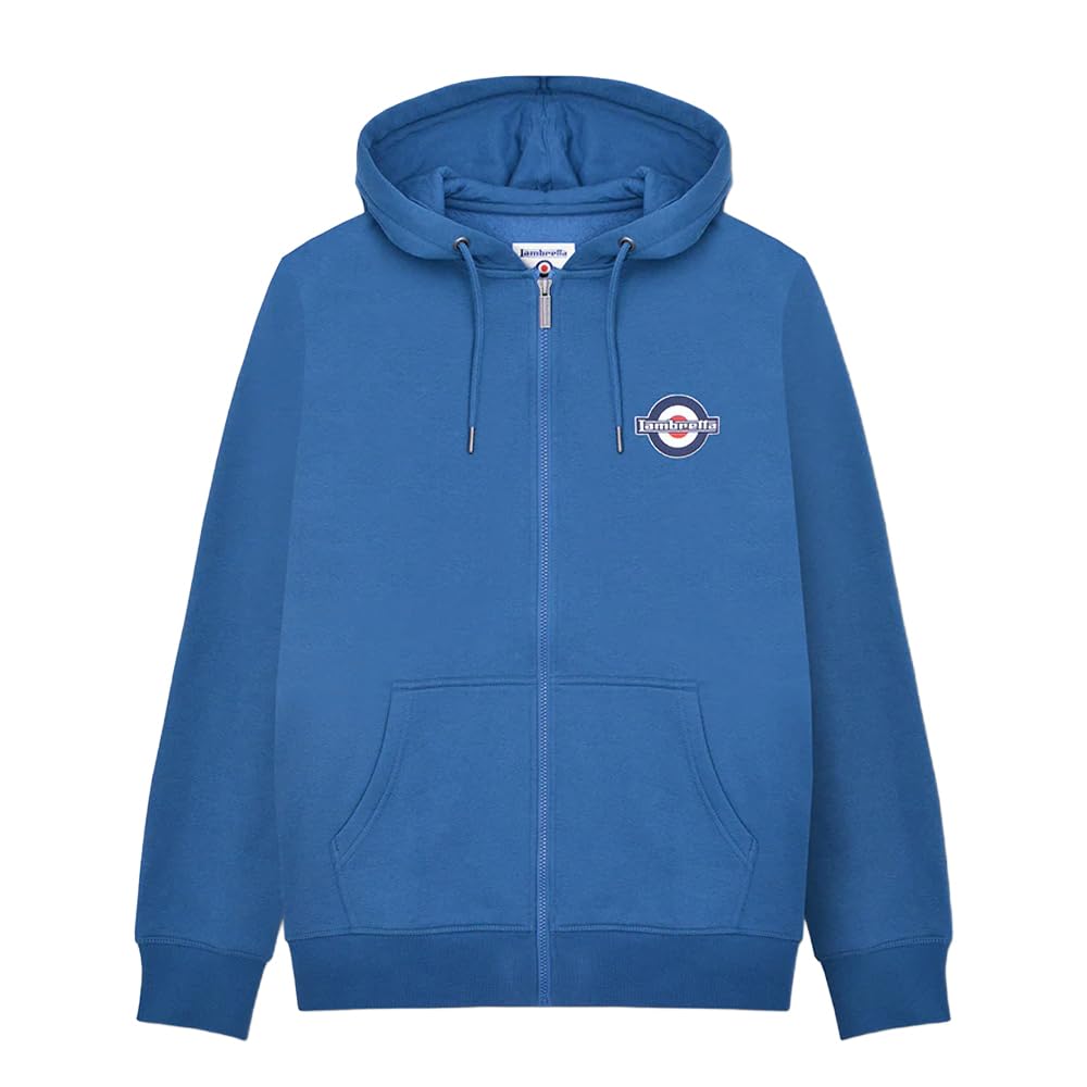 Lambretta Mens Full Zip Hoody Sweatshirt Hoodie Jacket - Dark Blue - XL