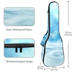 Housse pour ukulélé de Noël Flocons de neige Bleu neige 10 mm Rembourrage épais 53,3 cm Sac de transport avec sangles… - Les Beatles, Paul McCartney, John Lennon, RIngo Starr, George Harrison Housse pour ukulélé de Noël Flocons de neige Bleu neige 10 mm Rembourrage épais 53,3 cm Sac de transport avec sangles… – Image 4