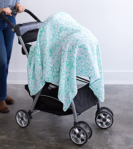 Image of SwaddleDesigns Marquisette Receiving Swaddle Blanket for Baby Boys & Girls, Soft Premium Cotton Muslin, Best Shower Gift, SeaCrystal Lush, Parent Picks Award Winner