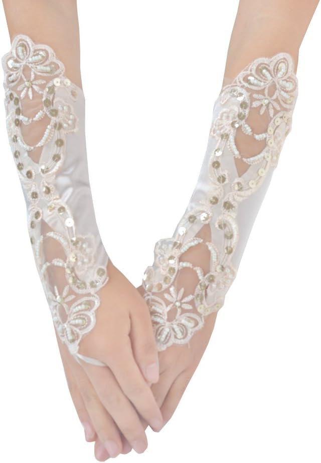 Women 20s Satin Velvet Lace gloves Formal Bridal Banquet Party Wedding Opera Colorful Mitten