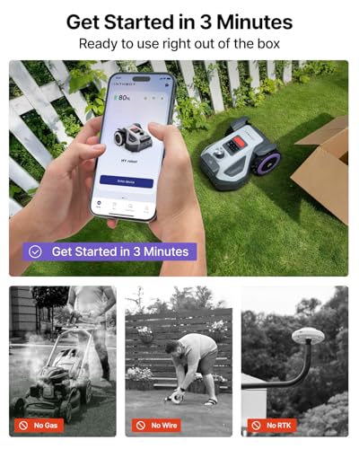 Image of ANTHBOT M5 Lidar Robot Lawn Mower, 360LiDAR+Vision Perimeter Wire Free 1 /8 Acre, Vision Obstacle Avoidance Robotic Lawnmower with Automatic Mapping Zone Division, 45% Slope, App Control