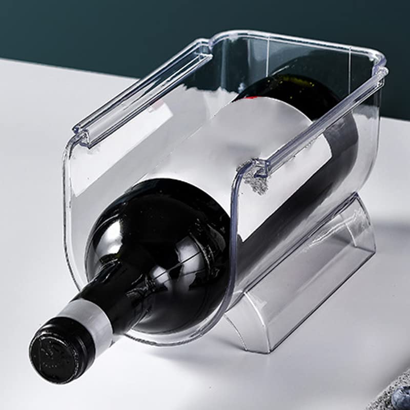 Plastikowy Organizer na Wino, Stojak na Butelki z wodą do Układania w Stosy dla Inteligentnej Organizacji, Przezroczysty, Wodoodporny, Antypoślizgowy do Domu, Kuchni, Baru (1