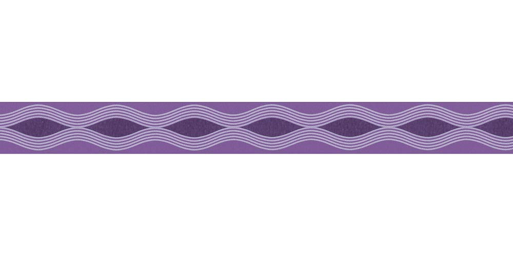 Retro Wave Wallpaper Border Self Adhesive Purple Textured Vinyl 5 Meter