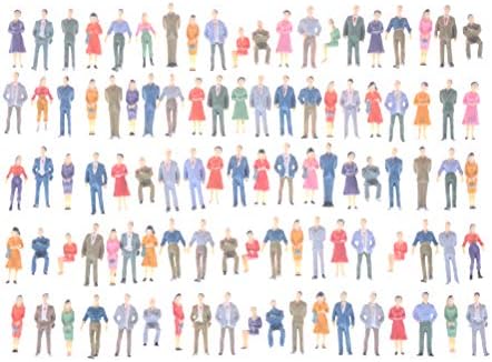 Dengguoli 100 Pcs 1:50 Scale Tiny People Figures, Painted Coloful Human Model Toys