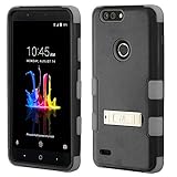 MyBat Cell Phone Case for ZTE Sequoia; ZTE Z982 (Blade Z Max); - Natural Black/Iron Gray with Stand Solid