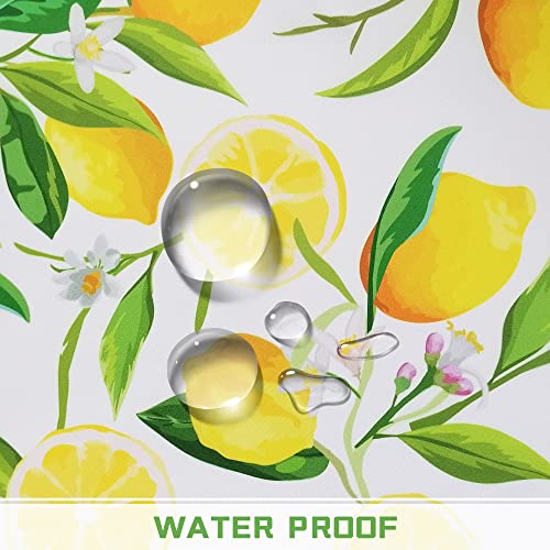 Suqkxco Lemon Round Tablecloth 60 Inch Summer Tablecloth 60 Inch Table Cover Anti-Wrinkle Waterproof Wipeable Tablecloth For Bbqs Garden Courtyards #TOP4