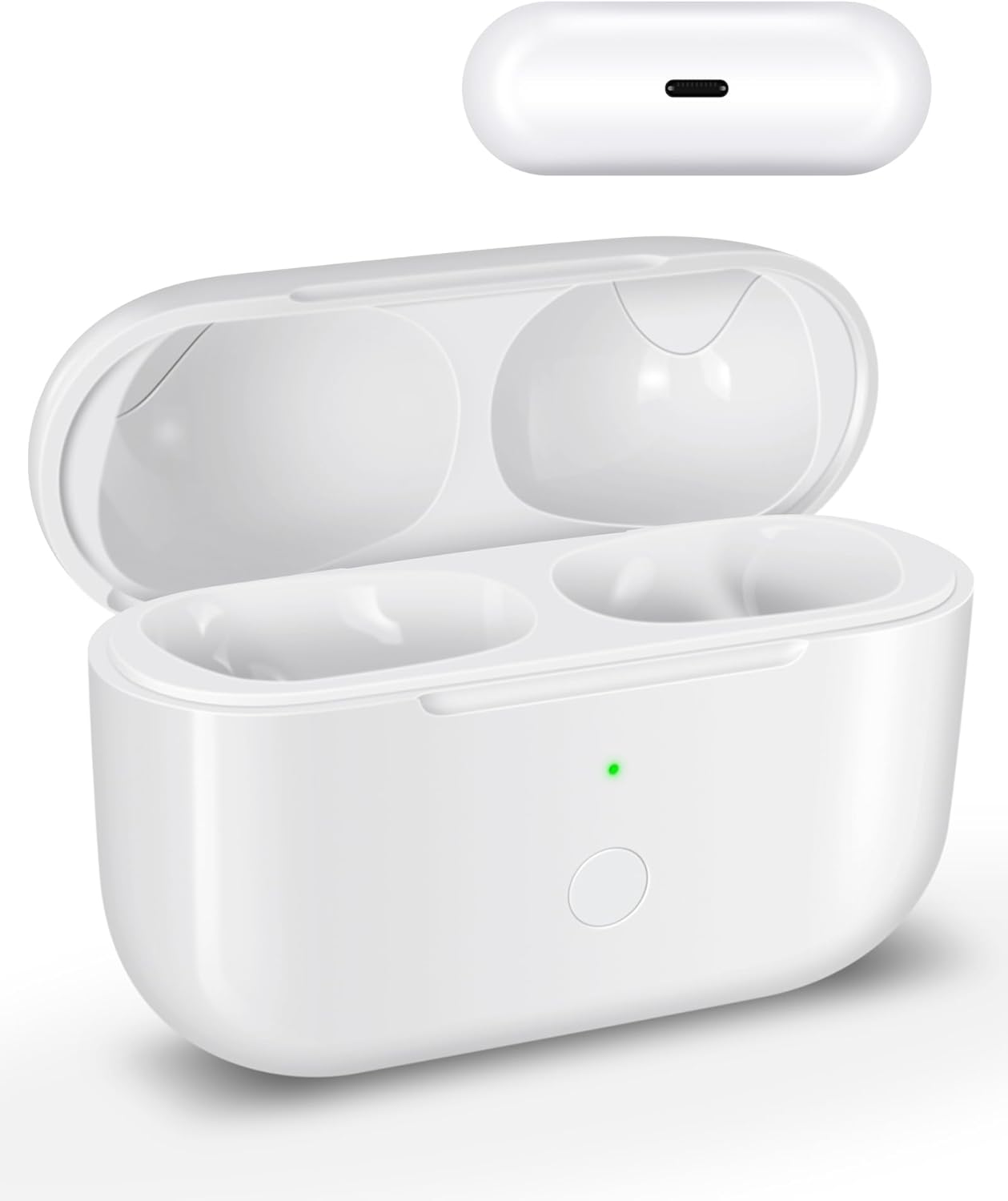 Charging Case Replacement for AirPods Pro 1st & 2nd Generation - Wireless Charger Case Without Earbuds (White)