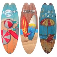 TAVOLA DA SURF in legno targa in legno spiaggia farfalle decorative per parete EUR 11,43