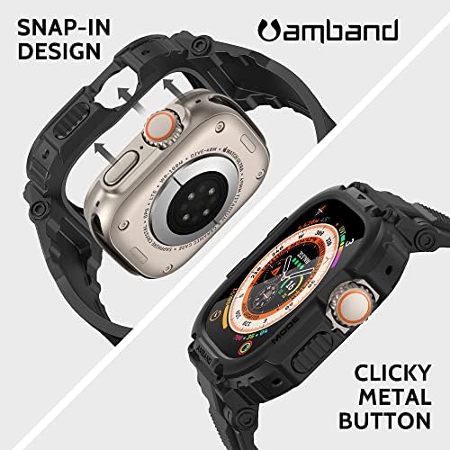 amBand M1 Sport Case Band for Apple Watch Ultra 3/2/1 & SE 3/2/1 & Series 11 10 9 8 7 6 5 4 3 49mm 46mm 45mm 44mm 42mm 41mm 40mm 38mm, Shockproof & Scratch Resistant Rugged Bumper for Men - Thumbnail 4