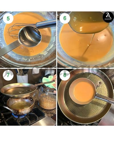 Image of A Z COLECTION Motichoor Laddu Iron Jhara, Perforated Strainer with Long Handle for Indian Sweets, Commercial and Home Use, Boondi Jhara with Long Handle Pack of 1 ((Hole Size:. 5 Number))