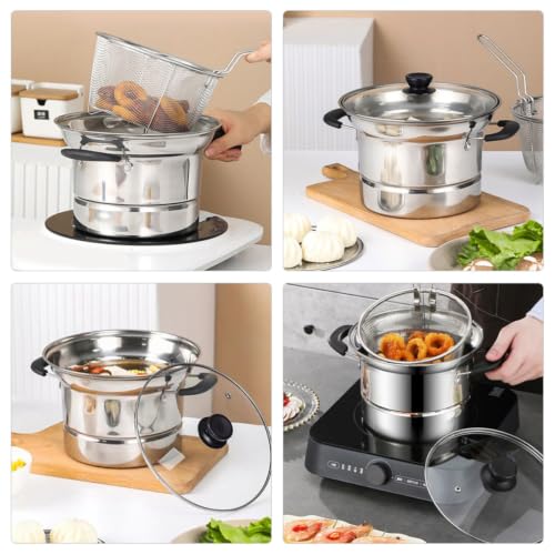 Friteuse multifonction en acier inoxydable avec panier de cuisson - 5