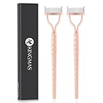 KINGMAS Eyelash Comb Separator, Eye Lash Separator Eyelash Definer Mascara Comb Applicator With Cover - Arc Designed (Apricot Pink (2Pcs))