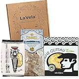 LA VELA Genusswelten Geschenkset Bella Sardegna, Köstlichkeiten aus Sardinien, Pane Guttiau – Torroncini – Malloreddus, perfekt für Sardinien-Liebhaber