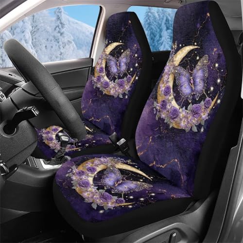 Housse de siège de voiture avant papillon de lune 52x138cm pour auto et SUV
