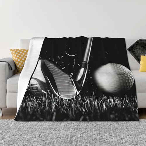 Couverture légère golf noir et blanc au design graphique toutes saisons - 4