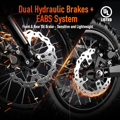Image of QuietEase Electric Dirt Bike for Adults Teens, 3000W Brushless 220Nm Motor - 45 Slope, 38 MPH, 48V /23.4Ah Removable Battery, Dual Hydraulic Brakes & Full Suspension Electric Motorcycle for Age 13+