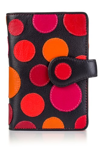 Visconti P1 Saturn Womens Soft Leather Bifold Wallet/Purse with Polka Dots