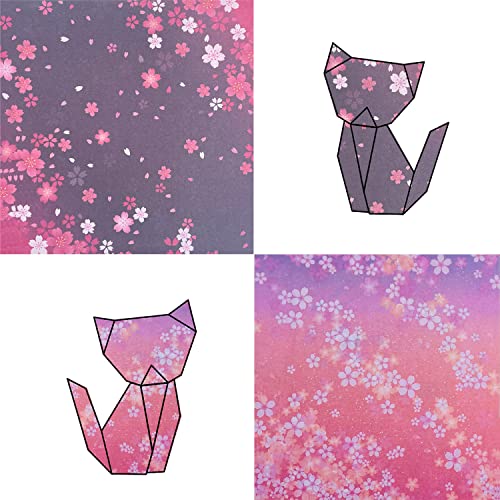 PEZEEU Origami Paper, 60 Sheets, 15 x 15 cm, Square, Pink (Japanese Cherry Blossom Patterns), Premium Glossy Paper, Origami - Image 4