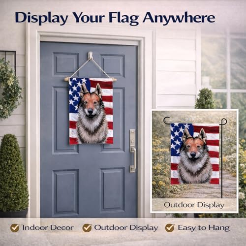 Drapeau américain loup tchécholovaque en toile multicolore résistante de taille S - 8