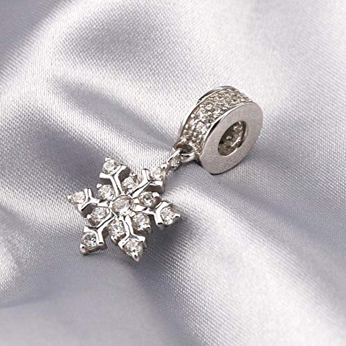 Ciondolo a forma di fiocco di neve S925, in