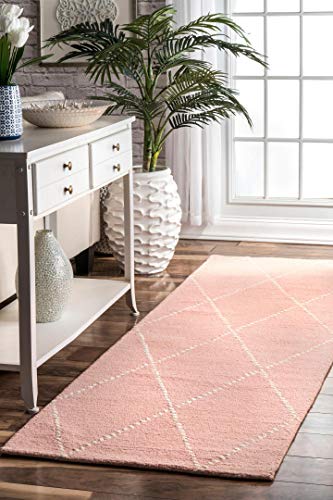 Nuloom Dotted Diamond Trellis Wool Area Rug, 7' 6" X 9' 6", Baby Pink #TOP5