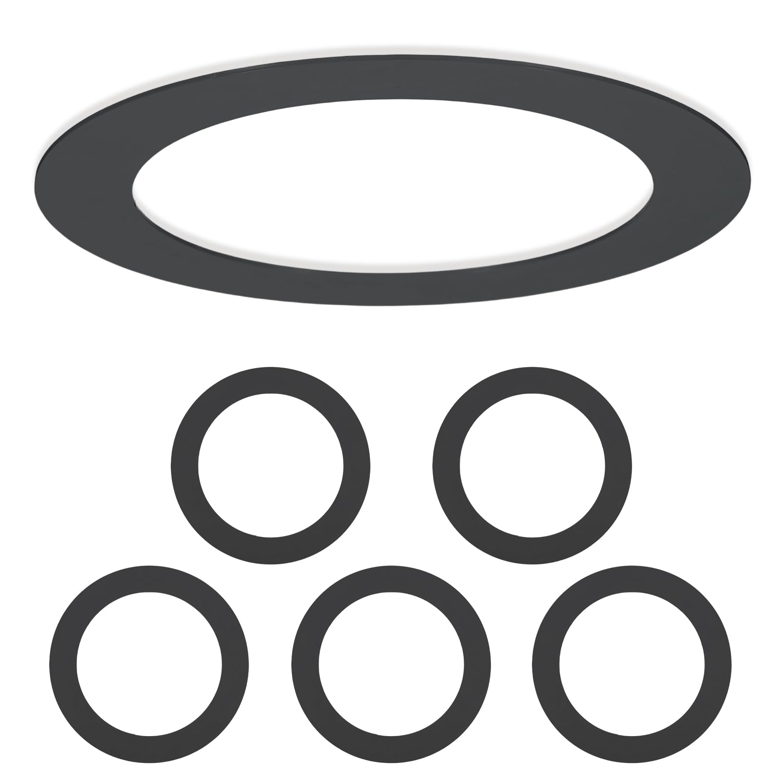 VIAPUICE Recessed Light Trim Ring 5.9" OD 4.1" ID Light Goof 6Pcs Black