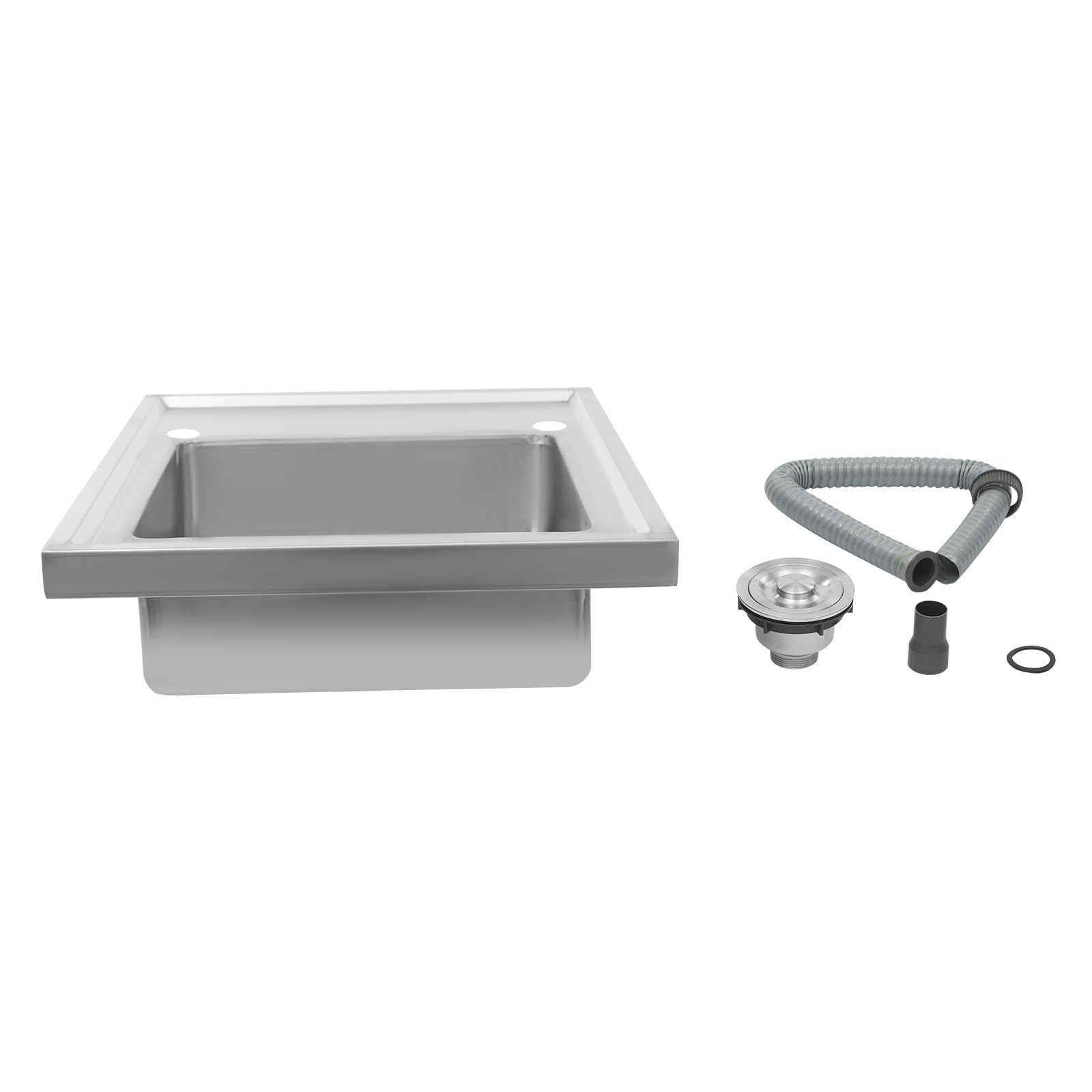 OUKANING Fregadero de acero inoxidable con escurridor, fregadero de acero inoxidable 201, fregadero de cocina empotrable con drenaje rápido y alta capacidad de carga de hasta 300 kg, para uso