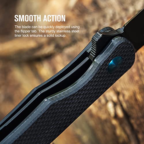 Oknife Mini Chital Folding Pocket Knife (2.75 Inch) Liner Lock Edc Tactical Knife Bundles With Otacle 2 Ti Pry Bar #TOP4