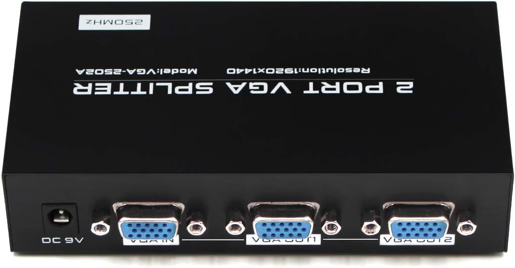 Limited Powered 1 in 2 Out VGA Video Splitter Distribution Box Signal Copy with Power Adapter 250mhz High Resolution 1920X1440 Discount 90% Powered 1 in 2 Out VGA Video Splitter Distribution Box Signal Copy with Power Adapter 250mhz High Resolution 1920X1440