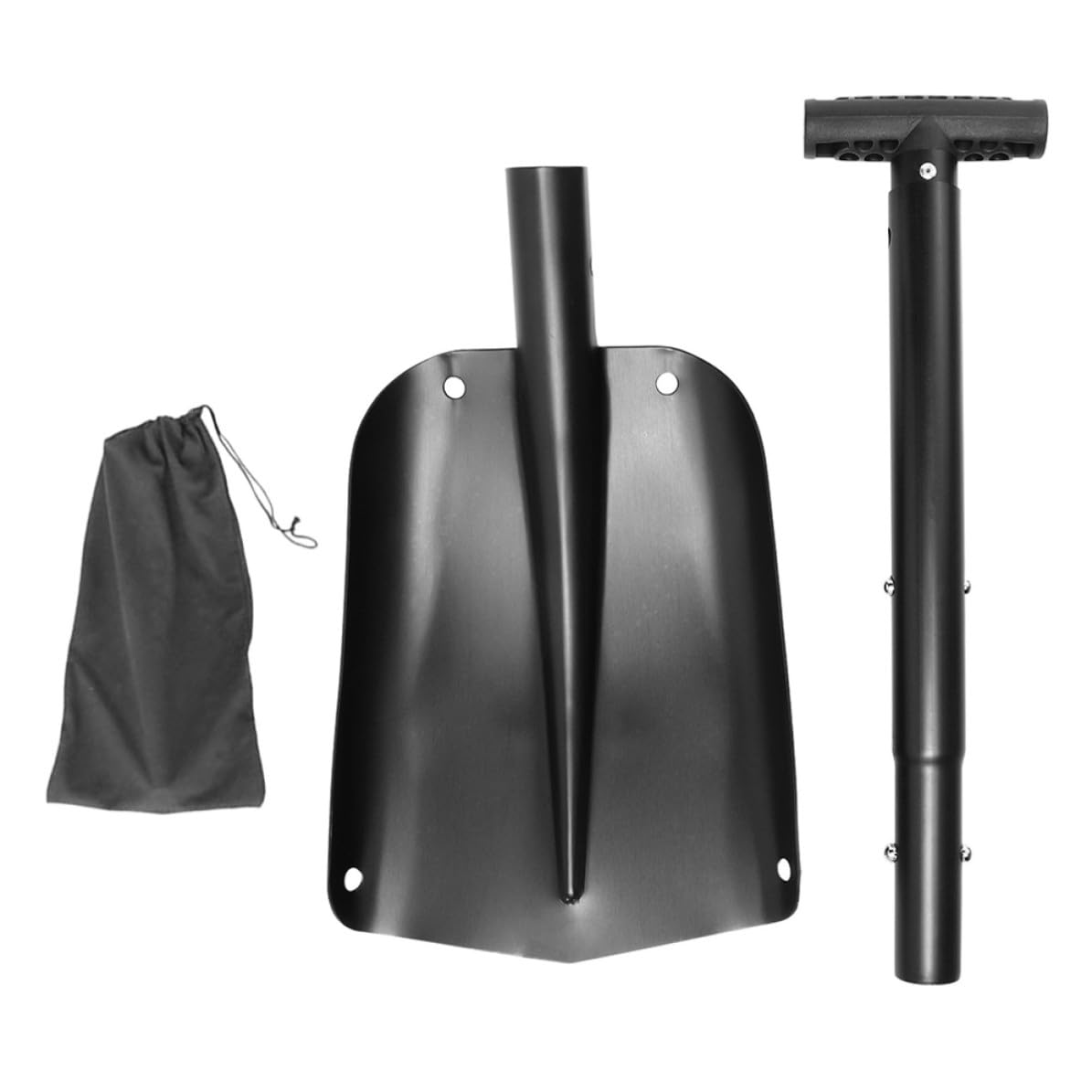 Pala de Nieve Plegable para Coche, Retráctil, Aluminio, Negro