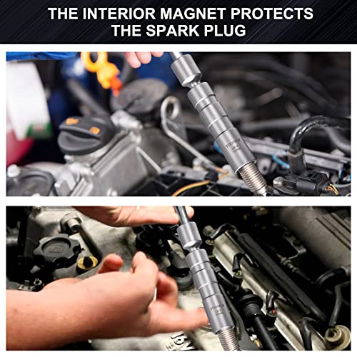 Toolwiz Spark Plug Socket, 14Mm Thin Wall Spark Plug Socket, Magnetic Spark Plug Socket Set, 3/8-Inch Drive 12-Point Spark Plug Tool, Spark Plug Removal Tool Fits Bmw, Nissan Mini Etc #TOP2