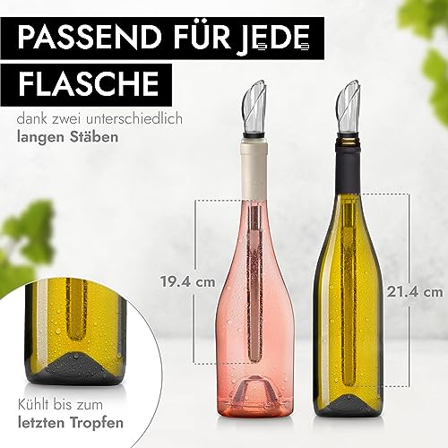 Foto von DEBARON® Premium Weinkühlstab mit Ausgießer I Weinkühler Stab mit Extra Kühleffekt aufgrund SPT Technologie I Weinkühl Stab sicher und zertifiziert I Wein Geschenk I Wein Zubehör I Weinzubehör