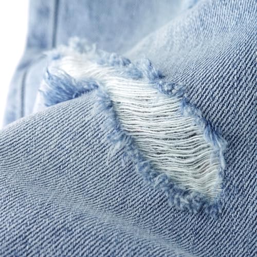 Pantalones de mezclilla rasgados para niñas vaqueros holgados de pierna ancha 2