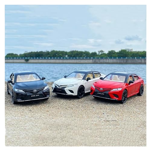 Image of 1:24 Scale Toyo Camry Toy Car Die Cast Metal Cars for Kids Diecast Toy Car Light Sound Pullback Openable Door, Red