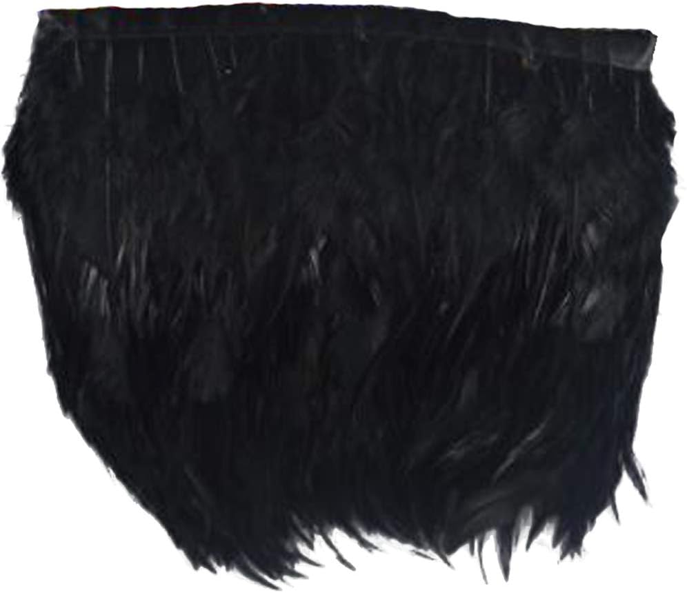 KOLIGHT Pack of 10 Yards Natural Rooster Hackle Feather Trim Fringe 4-6" in Width DIY Decoration (Pink)