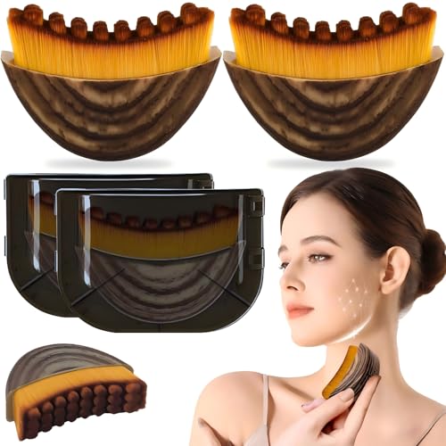 Lymphatic Face Brush for Skin Care Tools 2 Pack Lymphatic Drainage Brush Lymphatic Contour Dry Brush Featuring Ultra Soft Bristles Chin & Jawline Sculpting for Precision Skin Fit